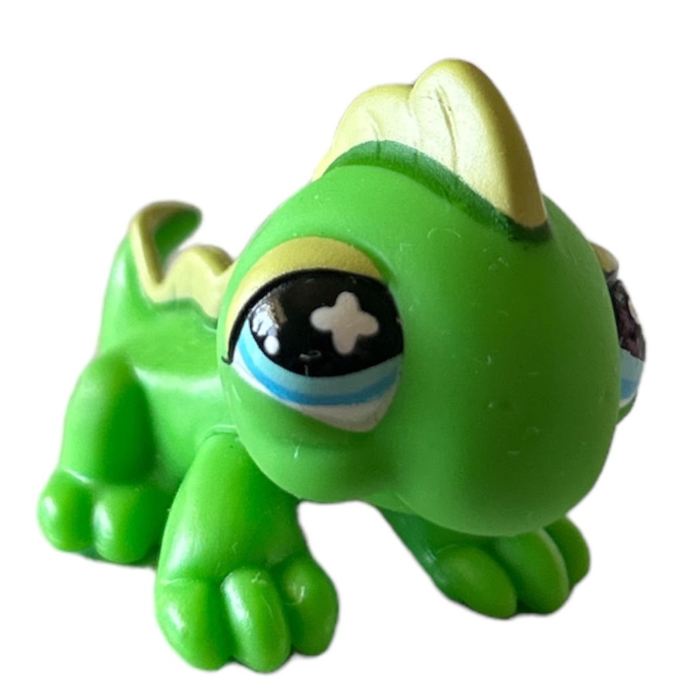 Littlest Pet Shop # 651 2007 Green Iguana With Lime Green Scales Hasbro
